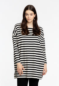 Tunic wide STRIPE - black - #2