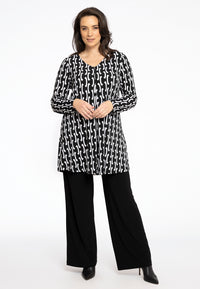 Tunic V-neck Pleat BETA - black - #1