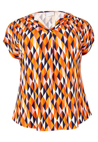 Tunic V-neck HARLEQUIN - orange - #4