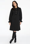 Jurk met volants pinstripe - Zwart