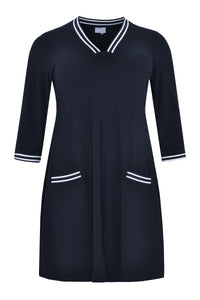 Dress DOLCE stripe rib binding - blue - #4