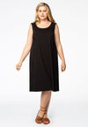 Dress A-line COTTON STRETCH - black - #1