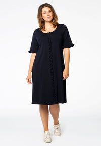 Dress ruffled ORGANIC COTTON - blue - #1