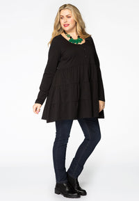 Tunic frilled ORGANIC COTTON - black - #2