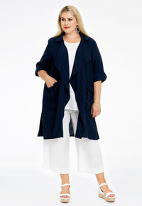 Blouse-jacket LINEN - blue - #1