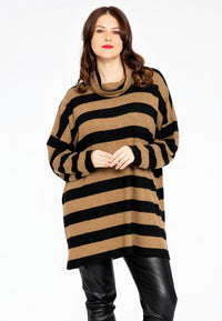 Pullover turtle neck STRIPE - black - #2