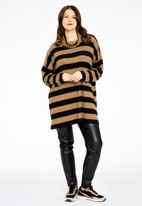 Pullover turtle neck STRIPE - black - #1