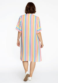 Dress grandad collar RAINBOW - white - #3