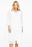 Cardi-blouse frilled VOILE - white - #1