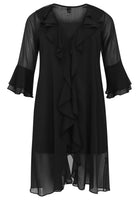 Cardi-blouse frilled VOILE - black - #4