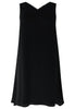 Dress double V-neck VOILE - black 