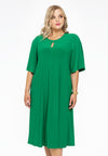 Dress A-line circle sleeve DOLCE - green