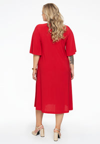 Dress A-line circle sleeve DOLCE - red - #3