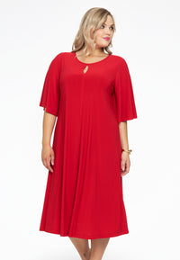 Dress A-line circle sleeve DOLCE - red - #1