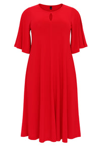 Dress A-line circle sleeve DOLCE - red - #4