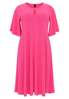 Dress A-line circle sleeve DOLCE - pink - #4