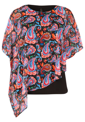 Tunic asymmetric PAISLEY - black  - #1