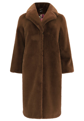 Blazer coat faux fur - mid brown - #3