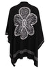 Poncho FLOWER - black  - #4