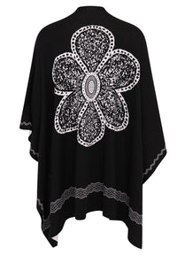Poncho FLOWER - black - #4