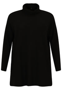 Pullover high neck RIB - black - #1