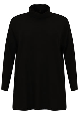 Pullover high neck RIB - black  - #1