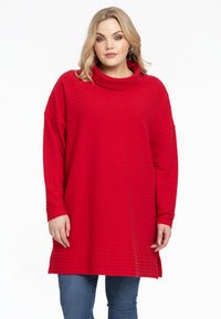 Pullover high neck RIB - red - #1