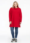 Pullover high neck RIB - red