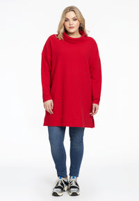 Pullover high neck RIB - red - #2