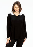 Shirt with pearl collar DOLCE - black - #1