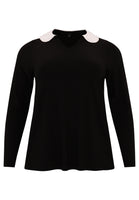 Shirt with pearl collar DOLCE - black - #3