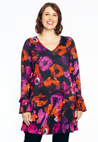 Tunic wide bottom frill cuff POPPY - black - #1