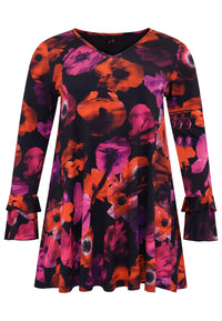 Tunic wide bottom frill cuff POPPY - black - #4