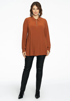 Tunic flare collar DOLCE - mid brown - #2