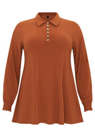 Tunic flare collar DOLCE - mid brown - #4