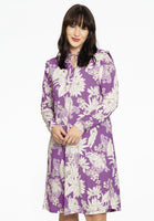 Dress grandad collar PAULINA - purple - #1