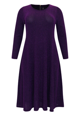 Dress zipped back LUREX - purple  - #3