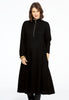 Pullover-dress zipped collar RIB - black 