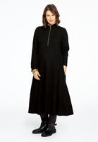 Pullover-dress zipped collar RIB - black - #2