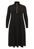 Pullover-dress zipped collar RIB - black - #3