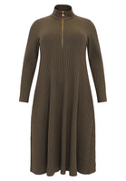 Pullover-dress zipped collar RIB - light green - #2