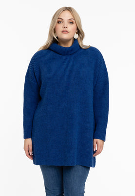 Pullover knit high neck - indigo - #1