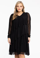 Dress with frills - black - #1