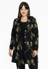 Blazer long LUREX FLOWER - black - #1