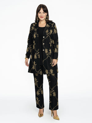 Blazer long LUREX FLOWER - black  - #2