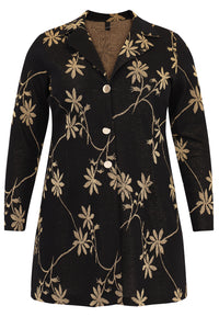 Blazer long LUREX FLOWER - black - #3