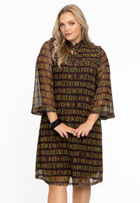 Dress ruffled yoke INFINITY - black - #1