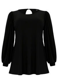 Tunic flare puff sleeve DOLCE - black - #4