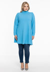 Tunic wide bottom puff sleeve DIAGONAL - light blue