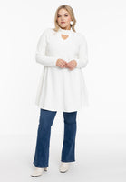 Tunic wide bottom collar DIAGONAL - ecru - #2